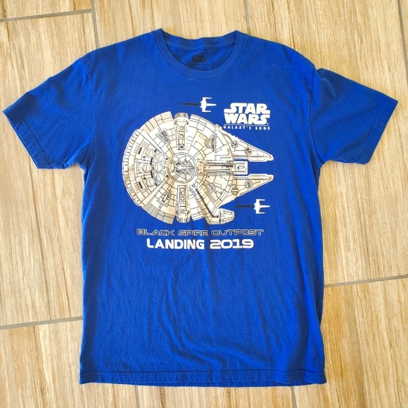 Disney Tops - Star Wars Galaxy's Edge Tee T-Shirt Royal Blue Cast Member Exclusive Size Med